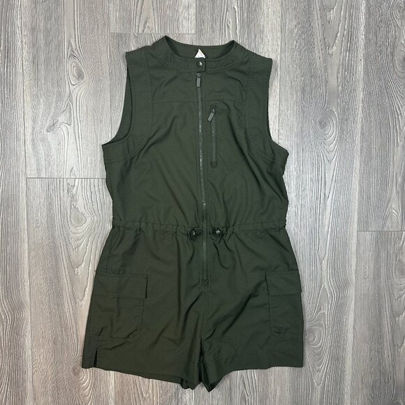 Old Navy Olive Green StretchTech Cargo Romper Zip Front Size XS - Picture 1 of 7